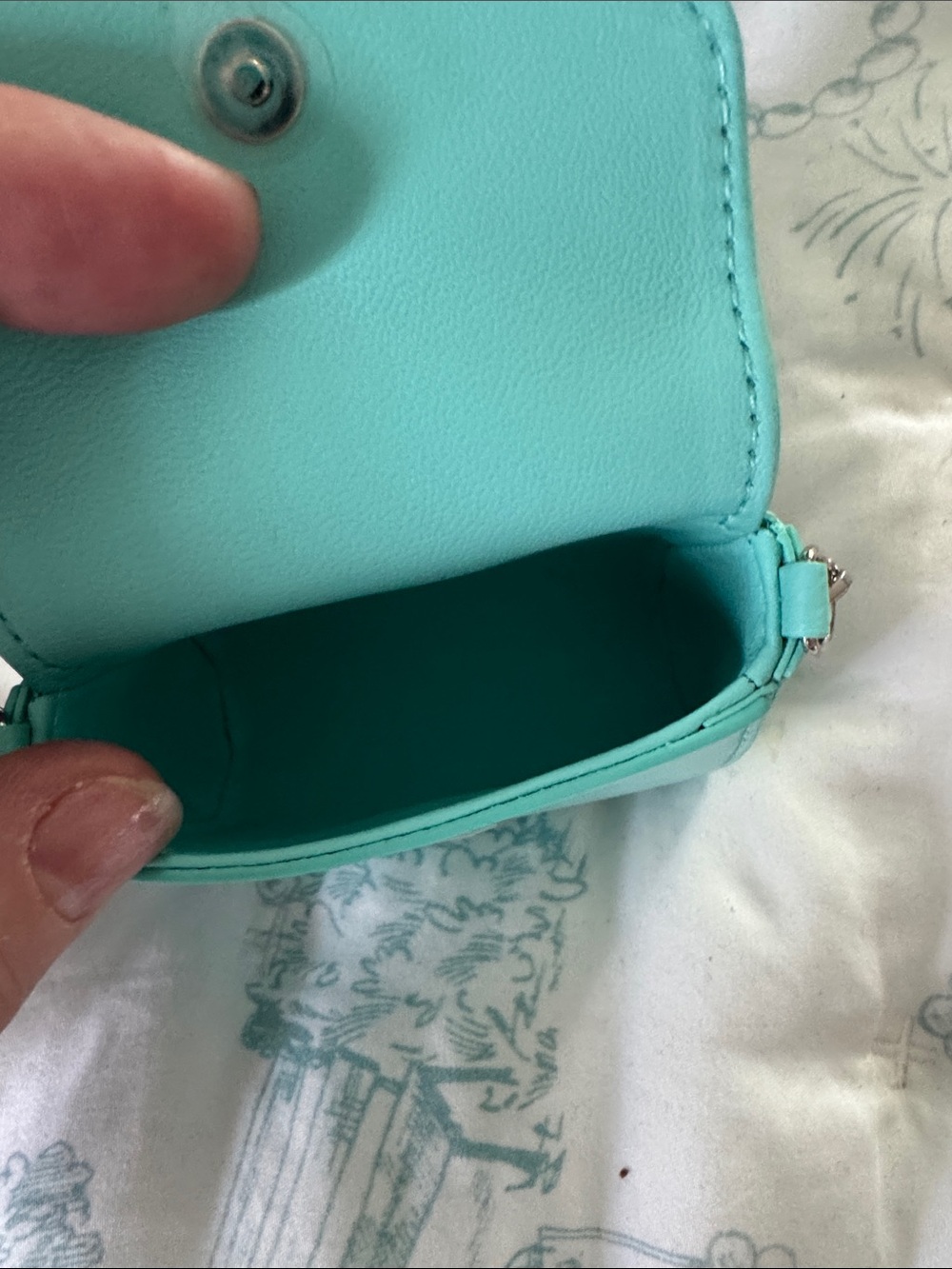 Authentic Tiffany Blue Tiffany T Nano Micro Leather Bag Pouch Purse Charm - Picture 5 of 6